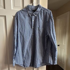 Men’s Club Room blue and white checkered button down. XXL.